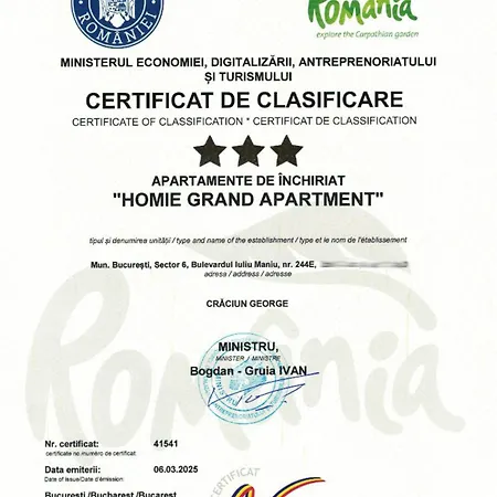 Apartment Homie Grand - Private Parking - Self Check-in Bucharest